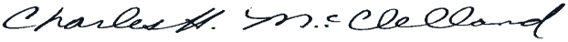 Handwritten signature of Bishop Charles H. McClelland